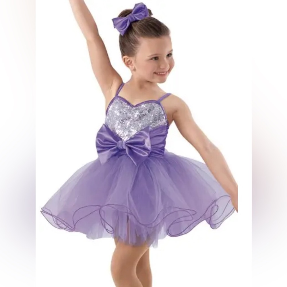 Weissman L-O-V-E 7607 Ballet Sequin Dance Costume Tulle Tutu Dress Satin Bows